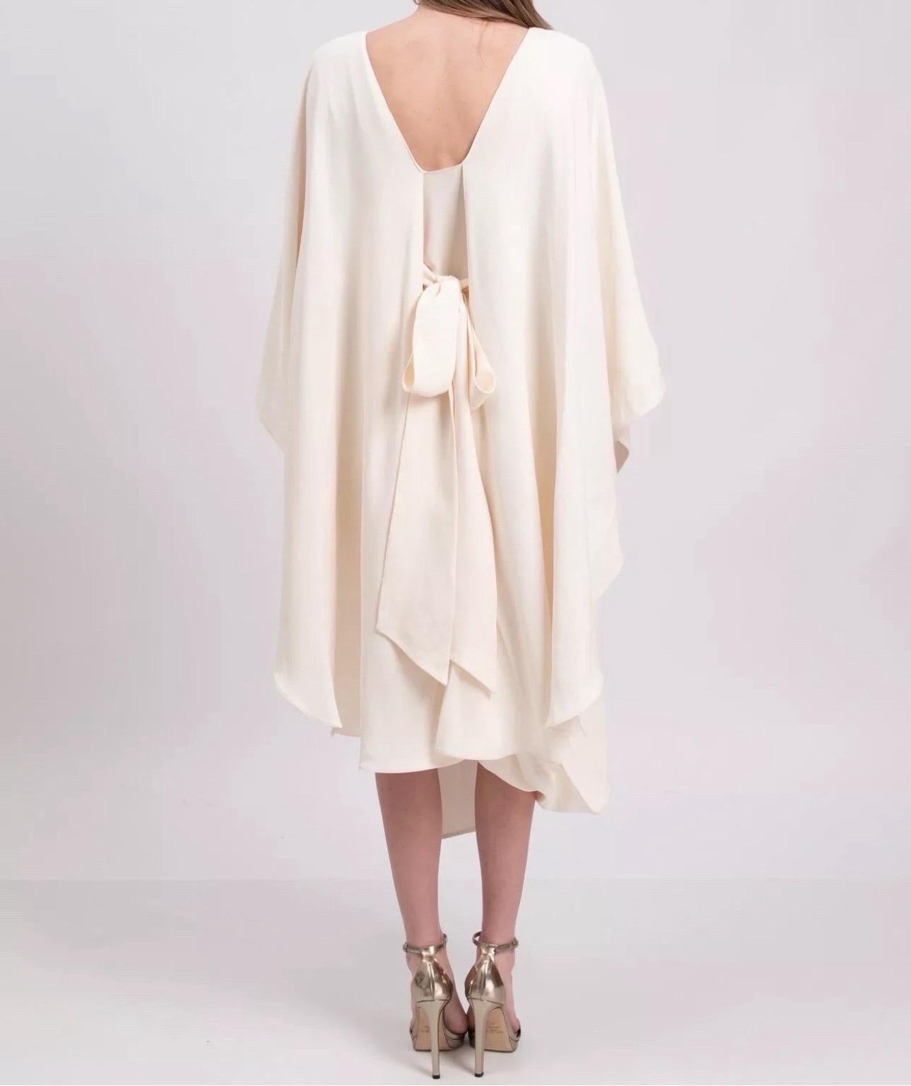 NEW Valentino Draped Cady Silk Evening Bridal Goddess Gown Cape Dress 8 For Sale 5