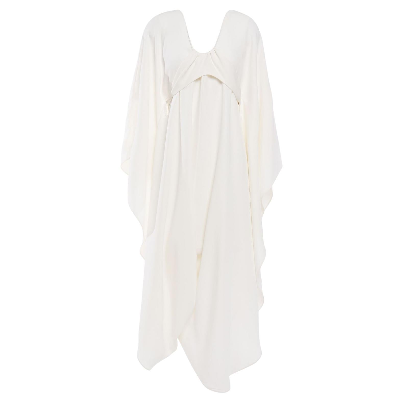 NEW Valentino Draped Cady Silk Evening Bridal Goddess Gown Cape Dress 8 For Sale