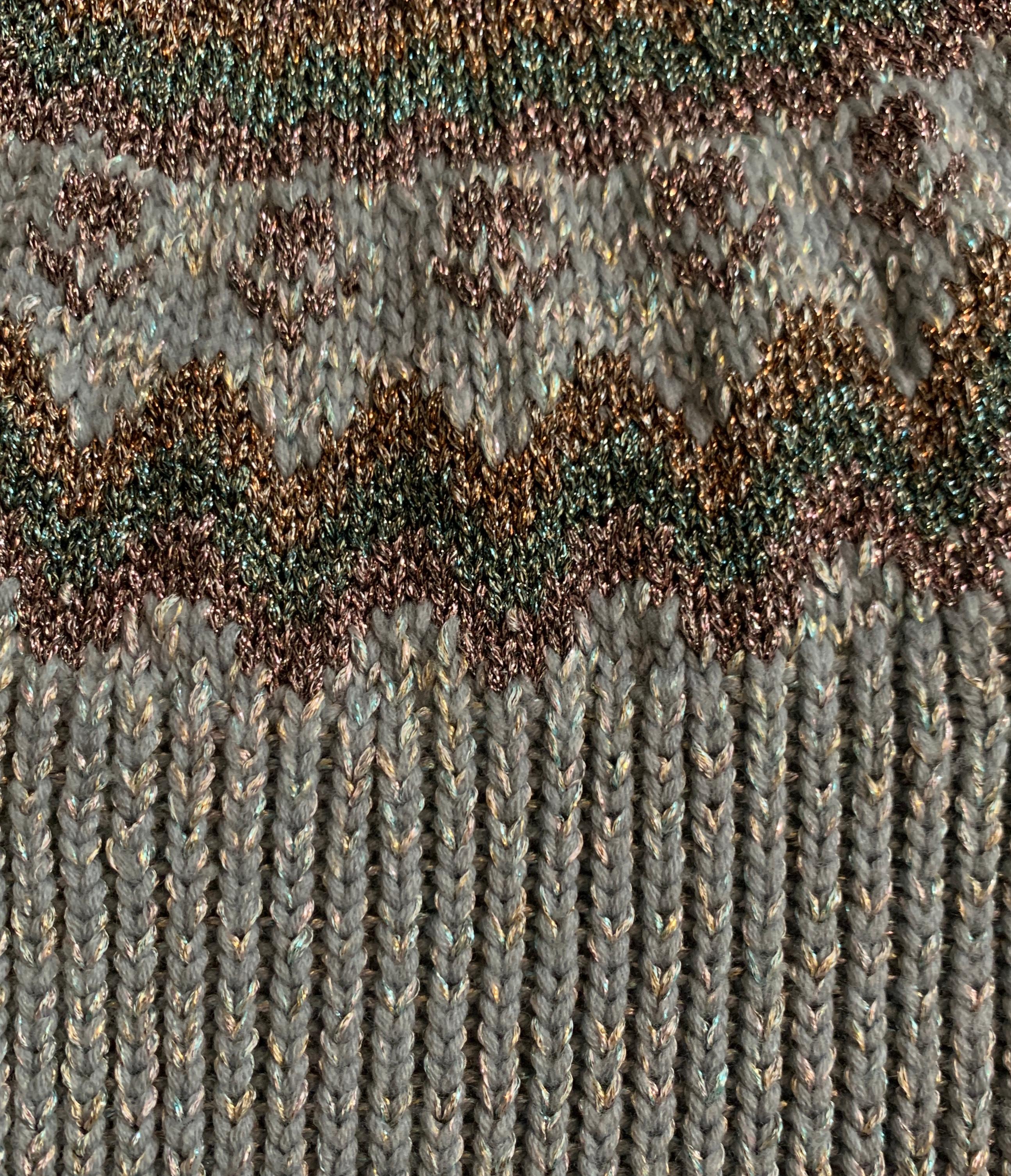 silver knit sweater