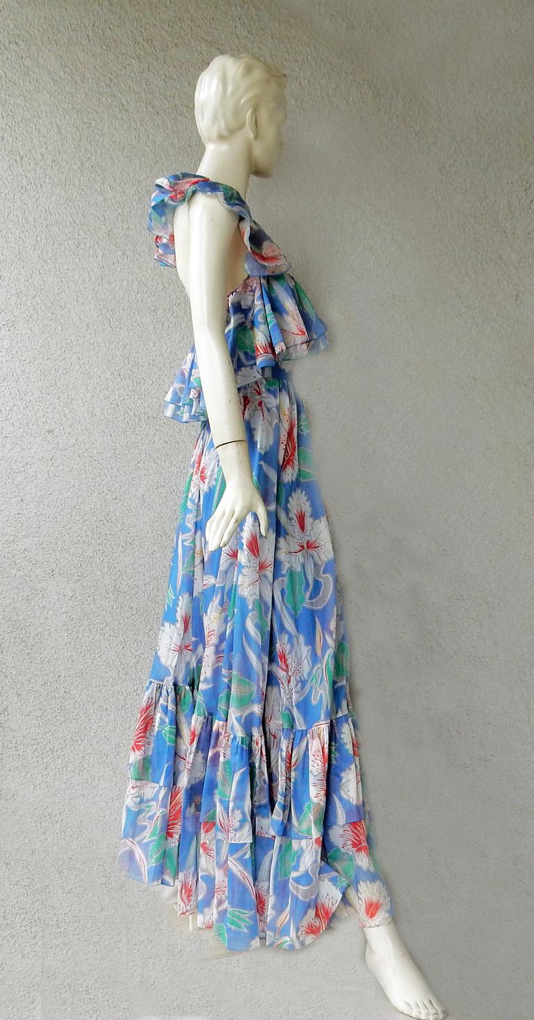 Women's New Valentino Floral Halter Maxi Dress For Sale