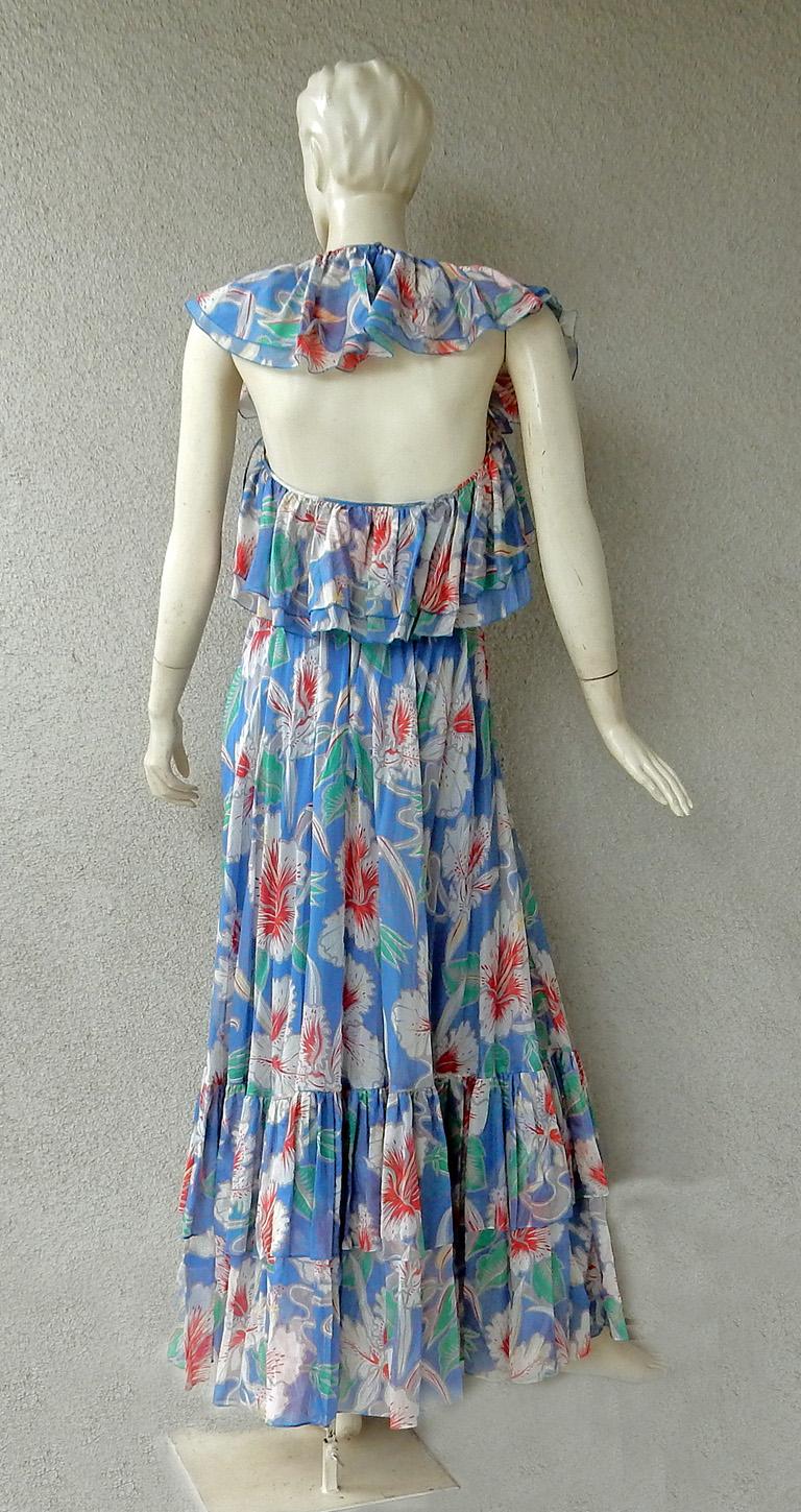 New Valentino Floral Halter Maxi Dress For Sale 1