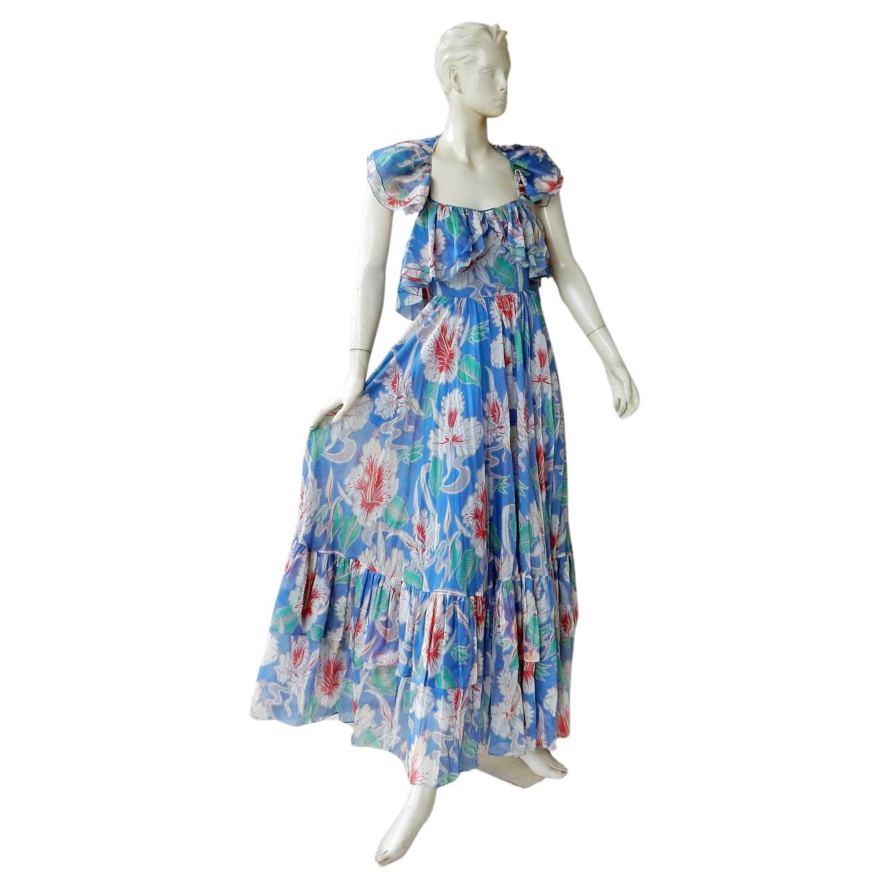 New Valentino Floral Halter Maxi Dress For Sale