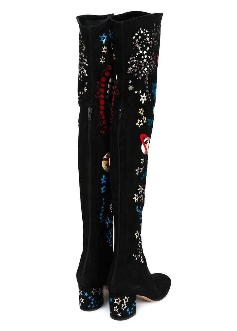 New Valentino Garavani *Astro Couture* Stretch Suede Over-the-Knee Boots 39  -8.5 For Sale at 1stDibs | valentino astro boots, valentino astro couture, valentino  over the knee boots