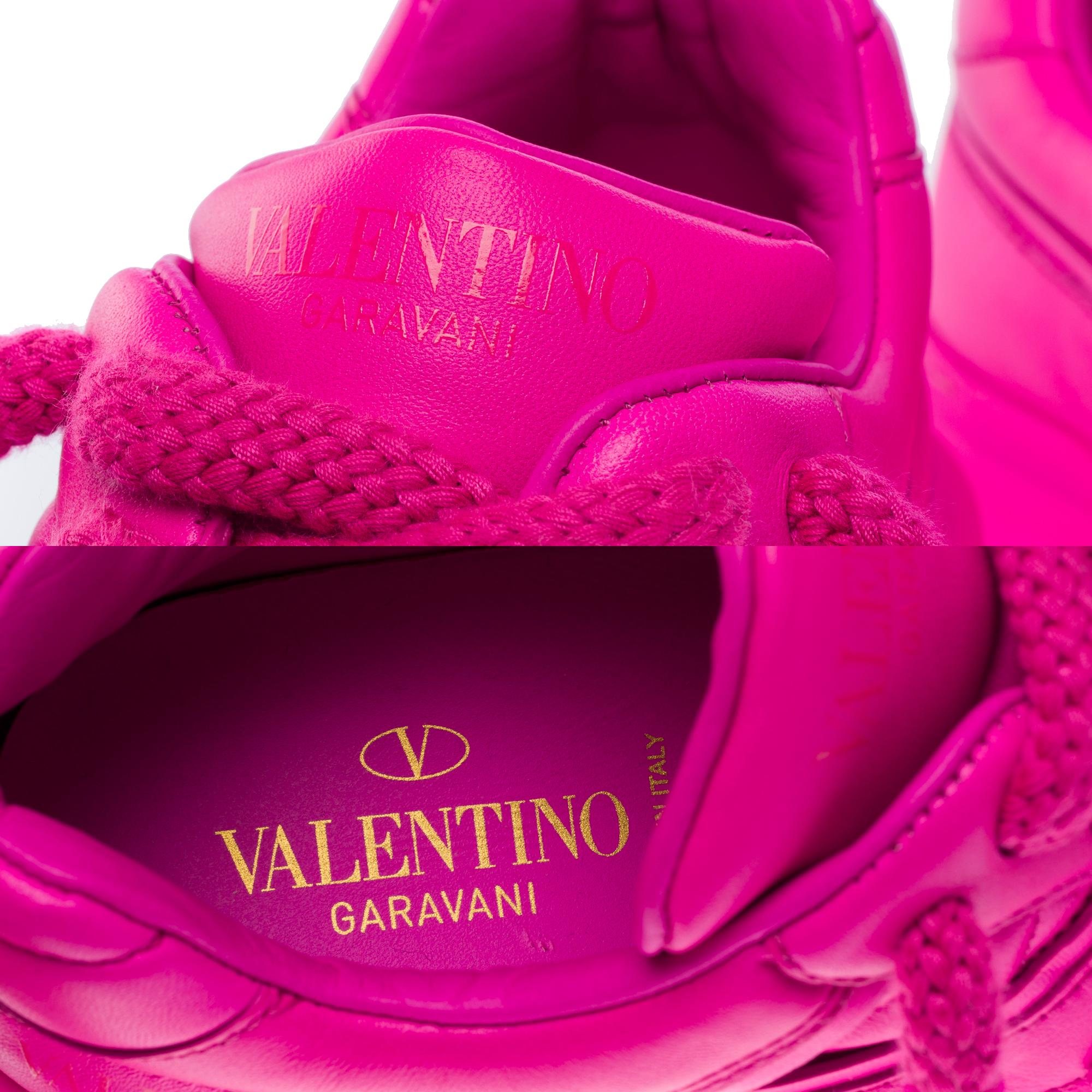 New Valentino Garavani ONE STUD XL Women Sneakers in Pink leather, Size 39 4