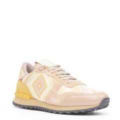 new VALENTINO Native Couture pink geometric print stud Rockrunner sneaker EU37.5