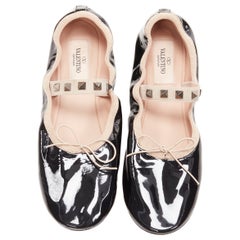 new VALENTINO Rockstud black patent soft ballerina flats EU37.5