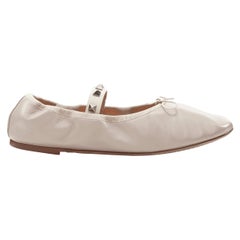 new VALENTINO Rockstud light mauve grey soft leather ballerina flats EU37.5
