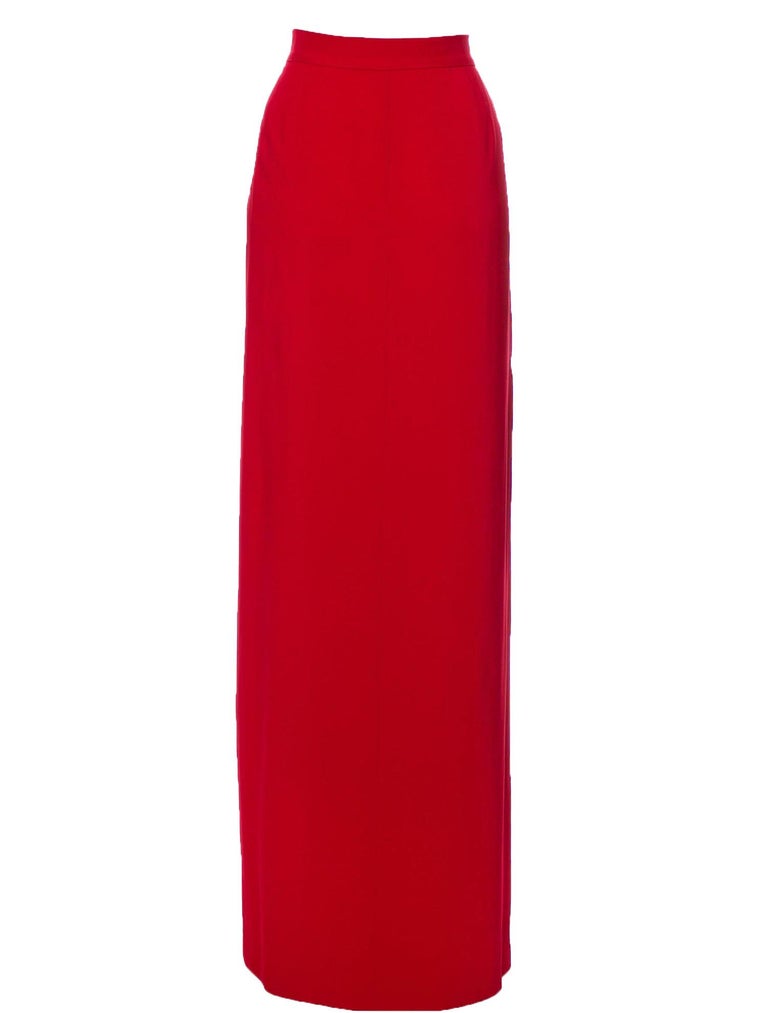 New Valentino Roma Red Maxi Skirt Italian size 48 - US 12 For Sale at  1stDibs