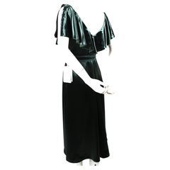 NEW VALENTINO ruffled green velvet midi runway dress, 2016