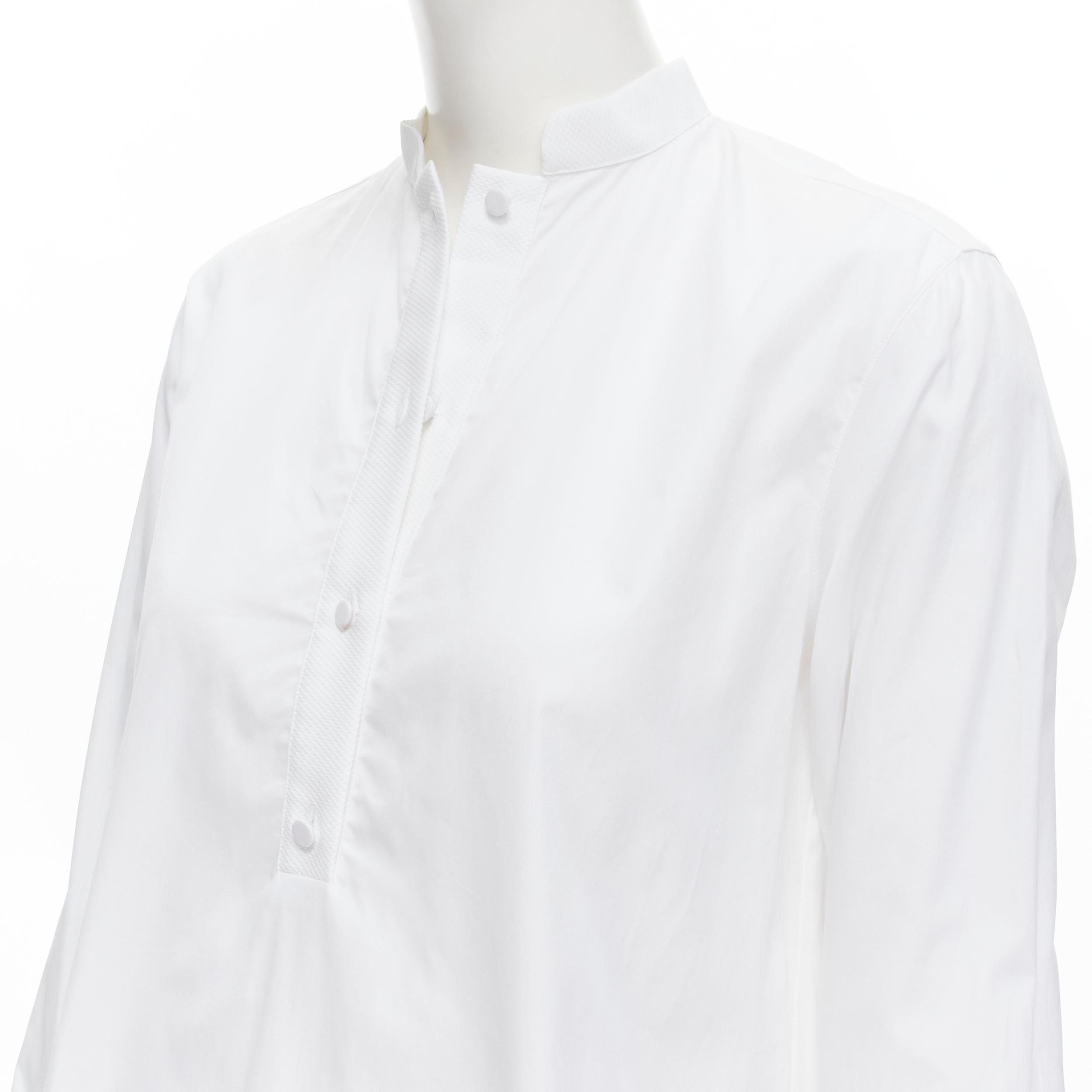 new VALENTINO white cotton black floral lace hem shirt dress IT36 XS For Sale 1