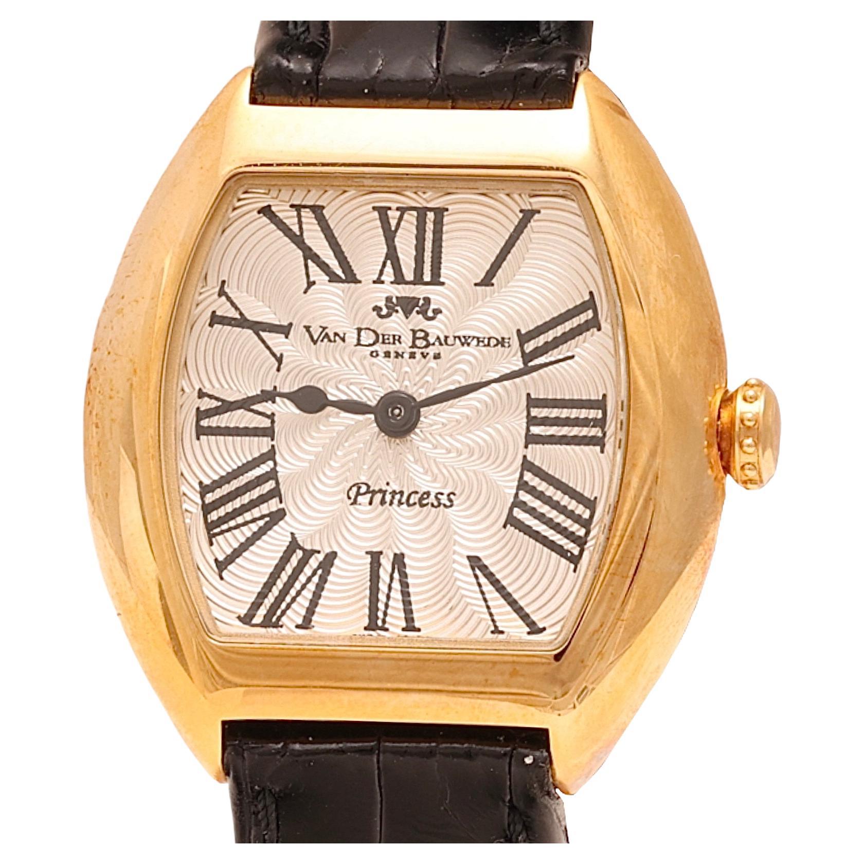 New Van Der Bauwede Princess in 18kt Gold Automatic Wristwatch With Box & Papers For Sale