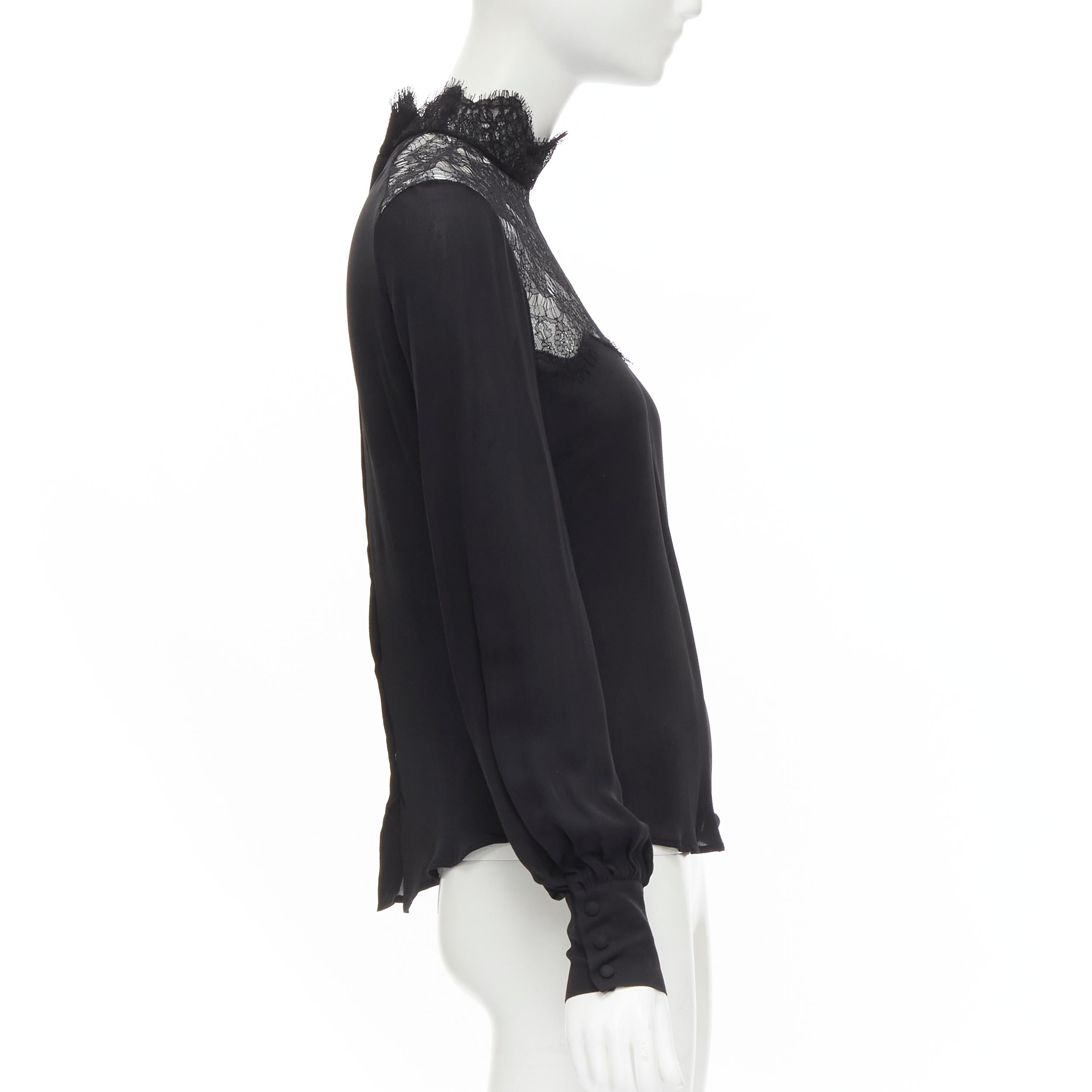 black chiffon long sleeve blouse
