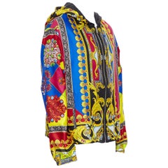 new VERSACE 100% silk 2019 Gioelleria Jewel Baroque print hoodie jacket IT52 XL