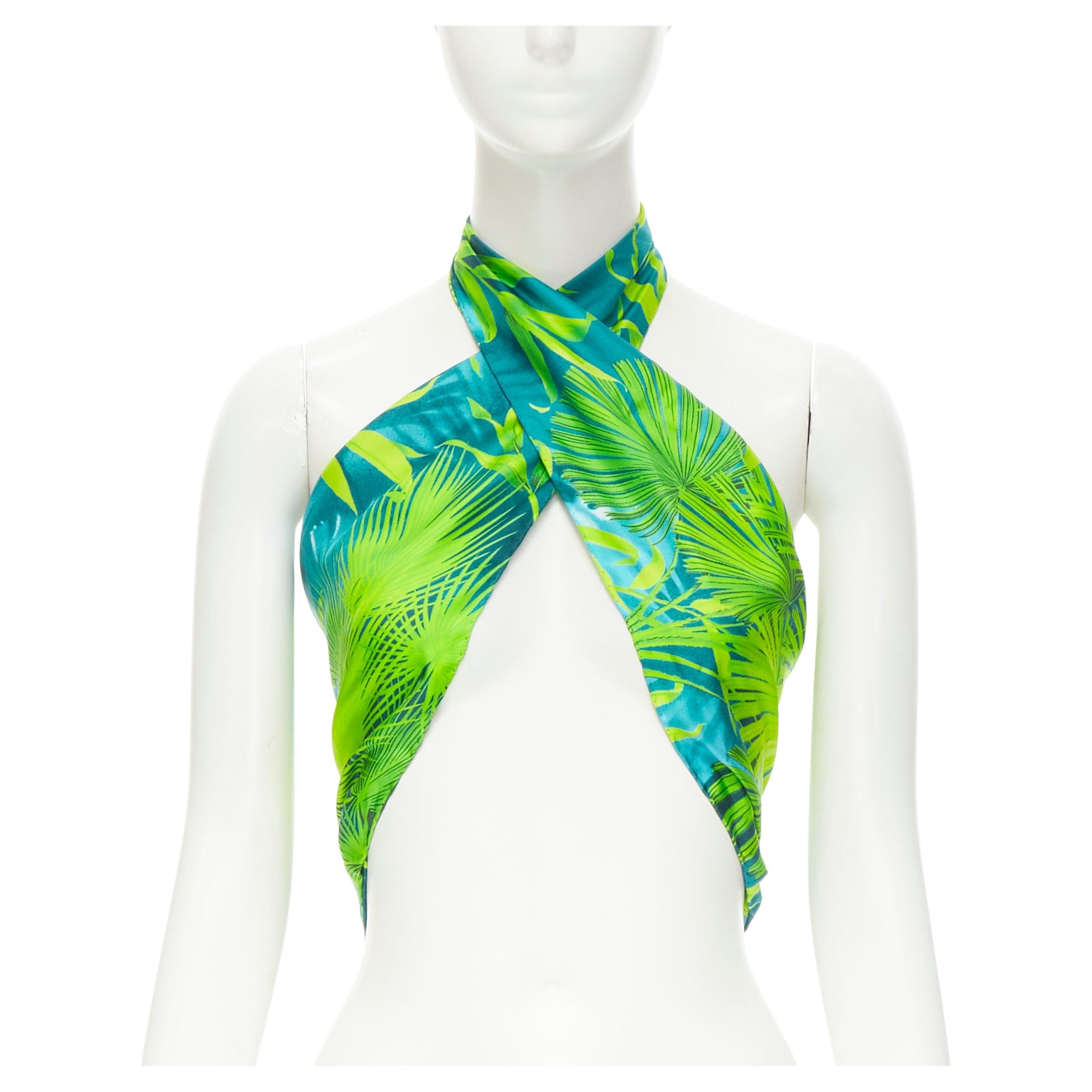 new VERSACE 100% silk 2020 Iconic green Jungle print 90cm square scarf at  1stDibs