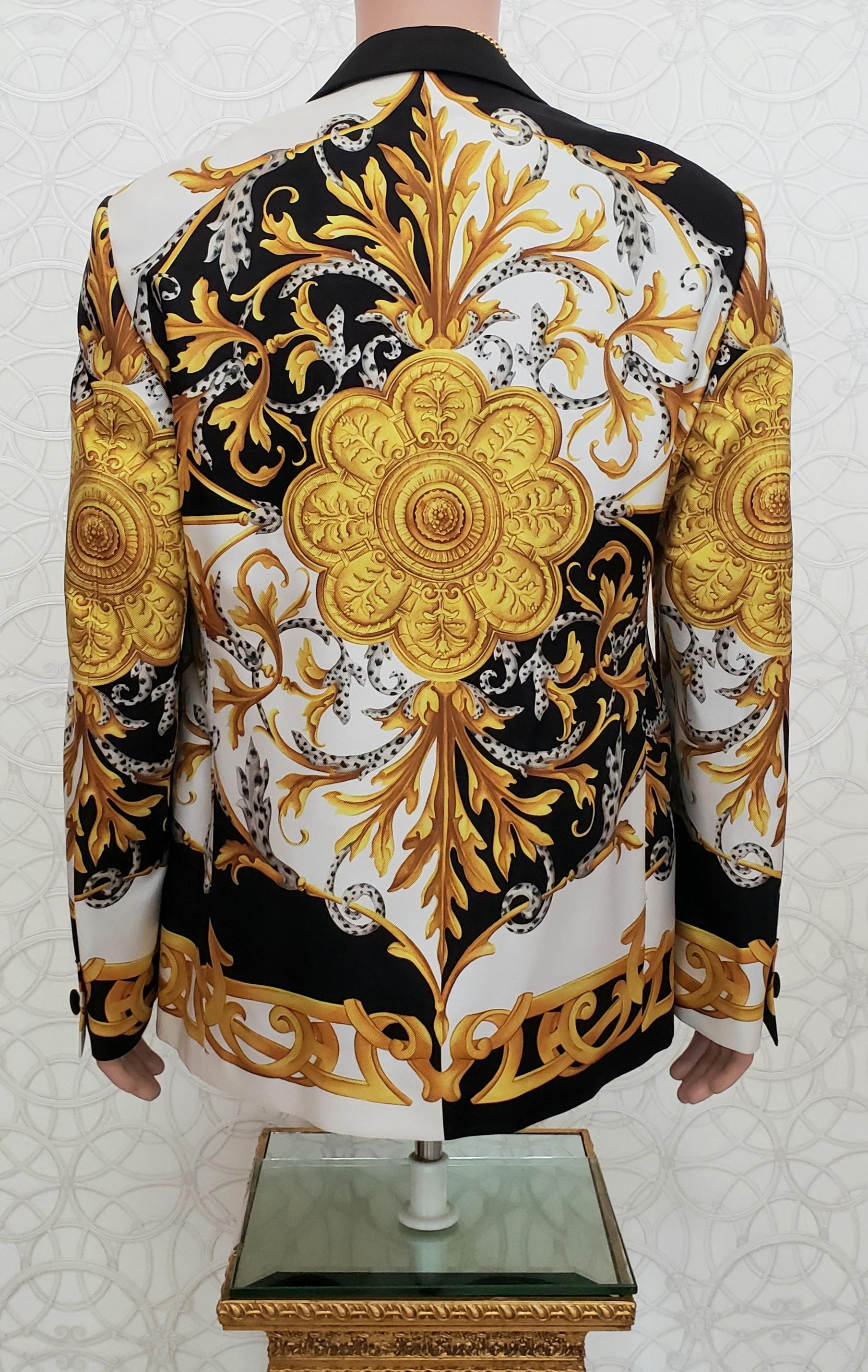 VERSACE 100% SEIDE BAROQUE ACANTHUS PRINT BLAZER JACKET 54 - 2XL 2