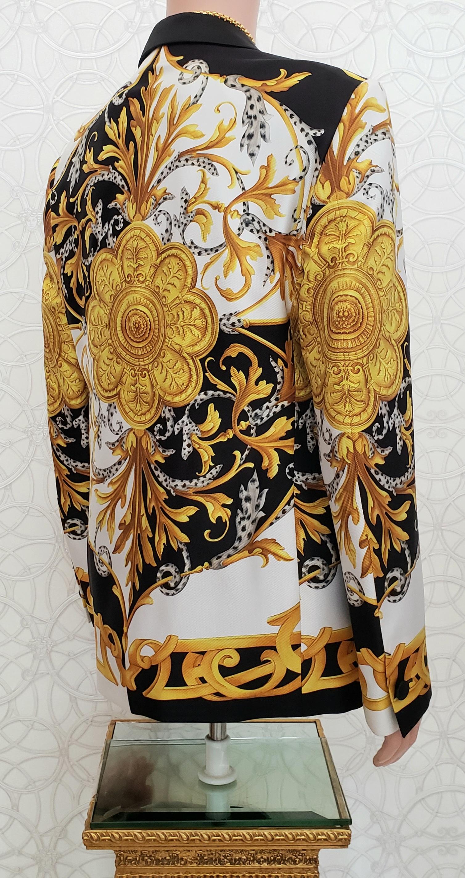 VERSACE 100% SEIDE BAROQUE ACANTHUS PRINT BLAZER JACKET 54 - 2XL 3