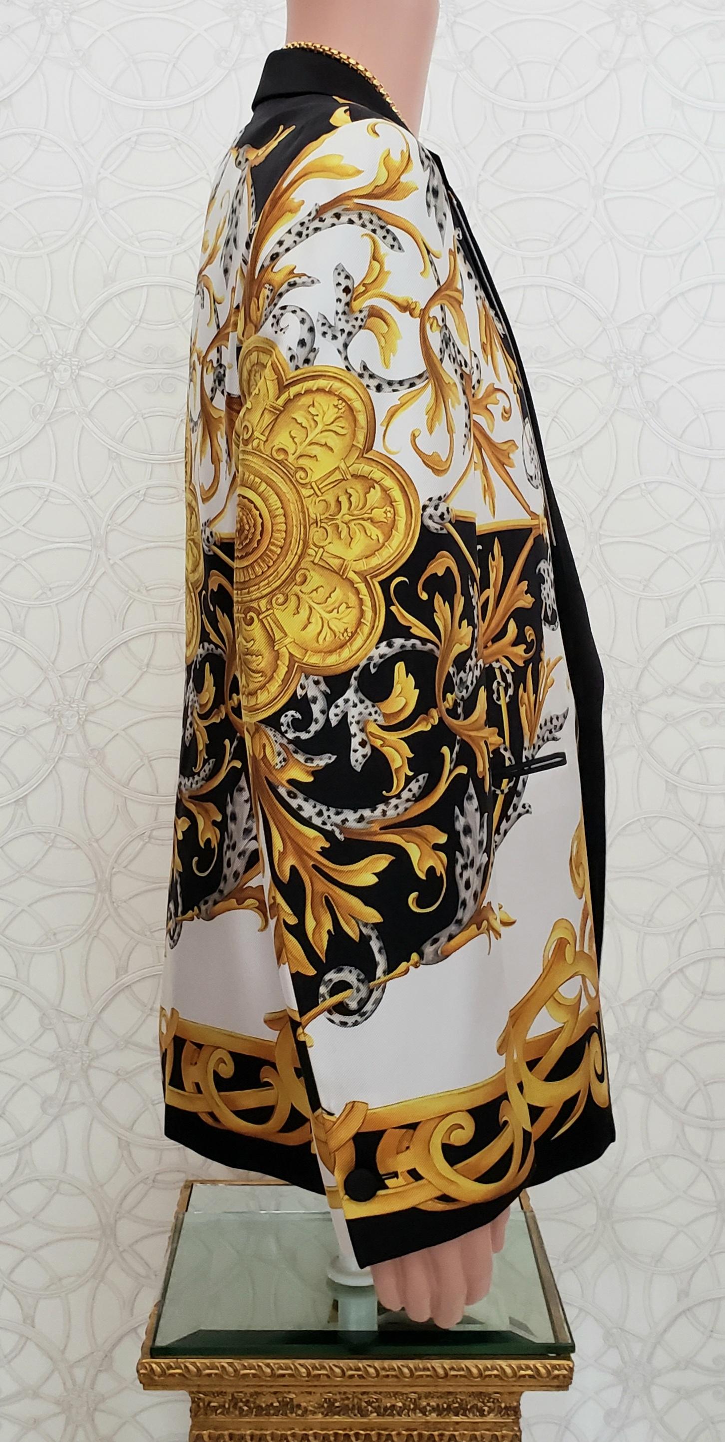 VERSACE 100% SEIDE BAROQUE ACANTHUS PRINT BLAZER JACKET 54 - 2XL 4