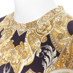 new VERSACE 100% silk signature black gold baroque rococo baroque sweater XXL