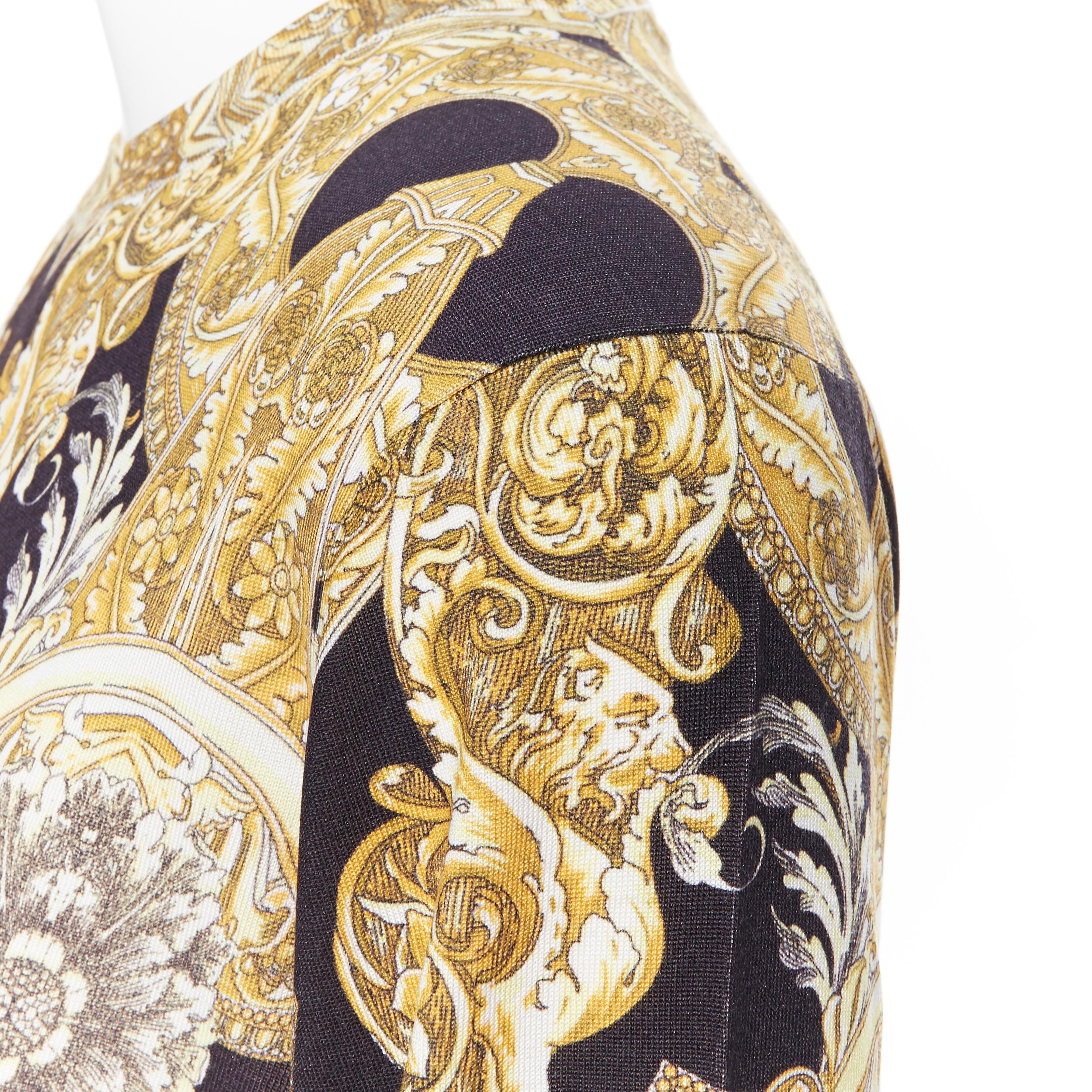 new VERSACE 100% silk signature black gold baroque rococo baroque sweater XXL 1