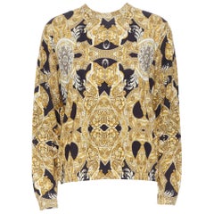 new VERSACE 100% silk signature black gold baroque rococo baroque sweater XXL