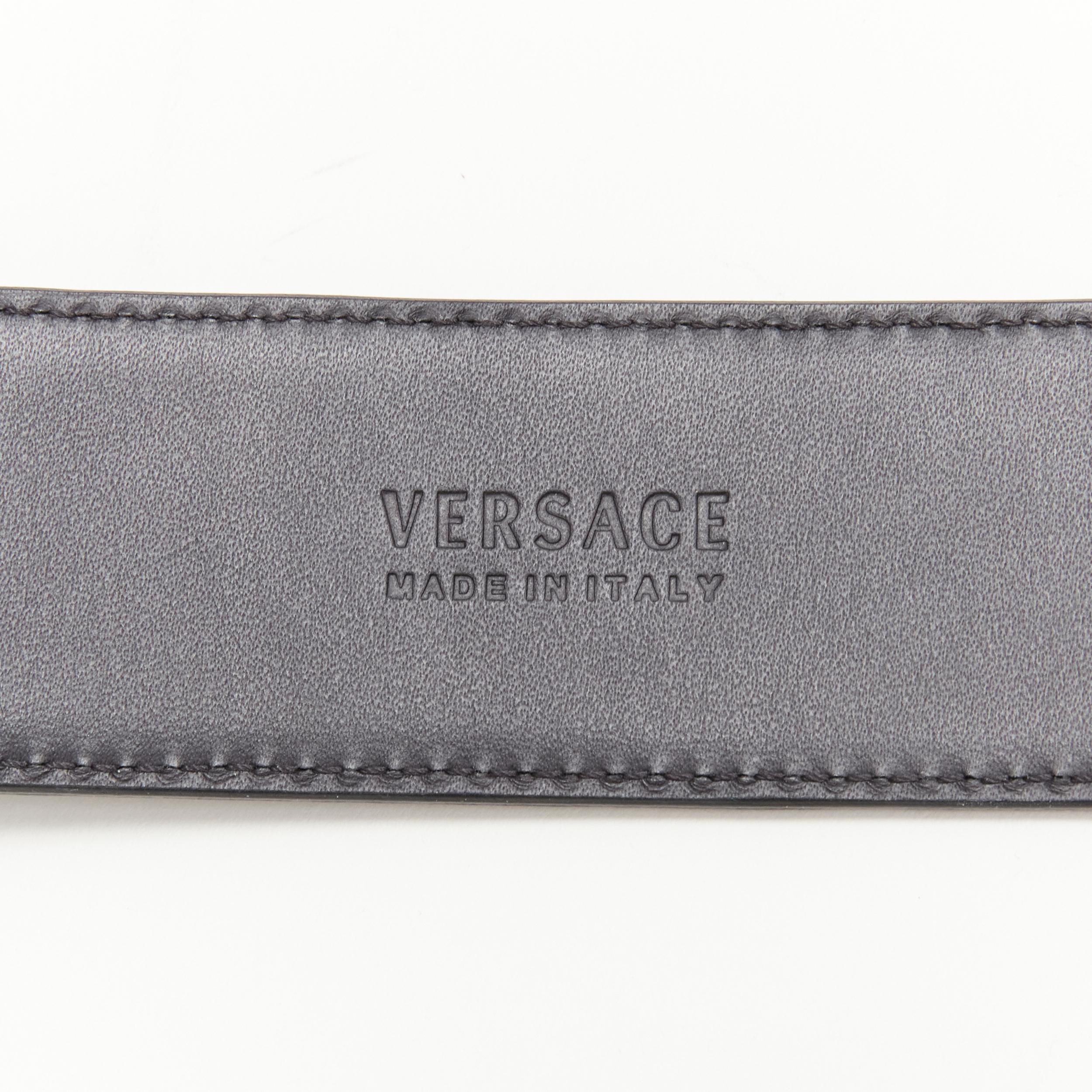 new VERSACE $1200 La Medusa gold buckle black croc leather belt 115cm 44-48