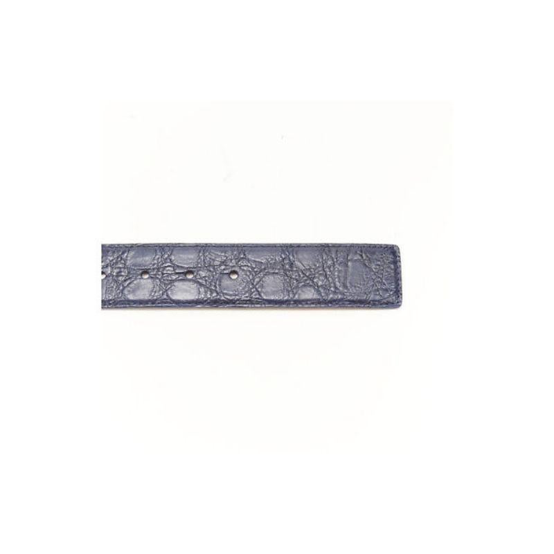 new VERSACE $1200 La Medusa silver buckle blue scaled leather belt 80c 30-34