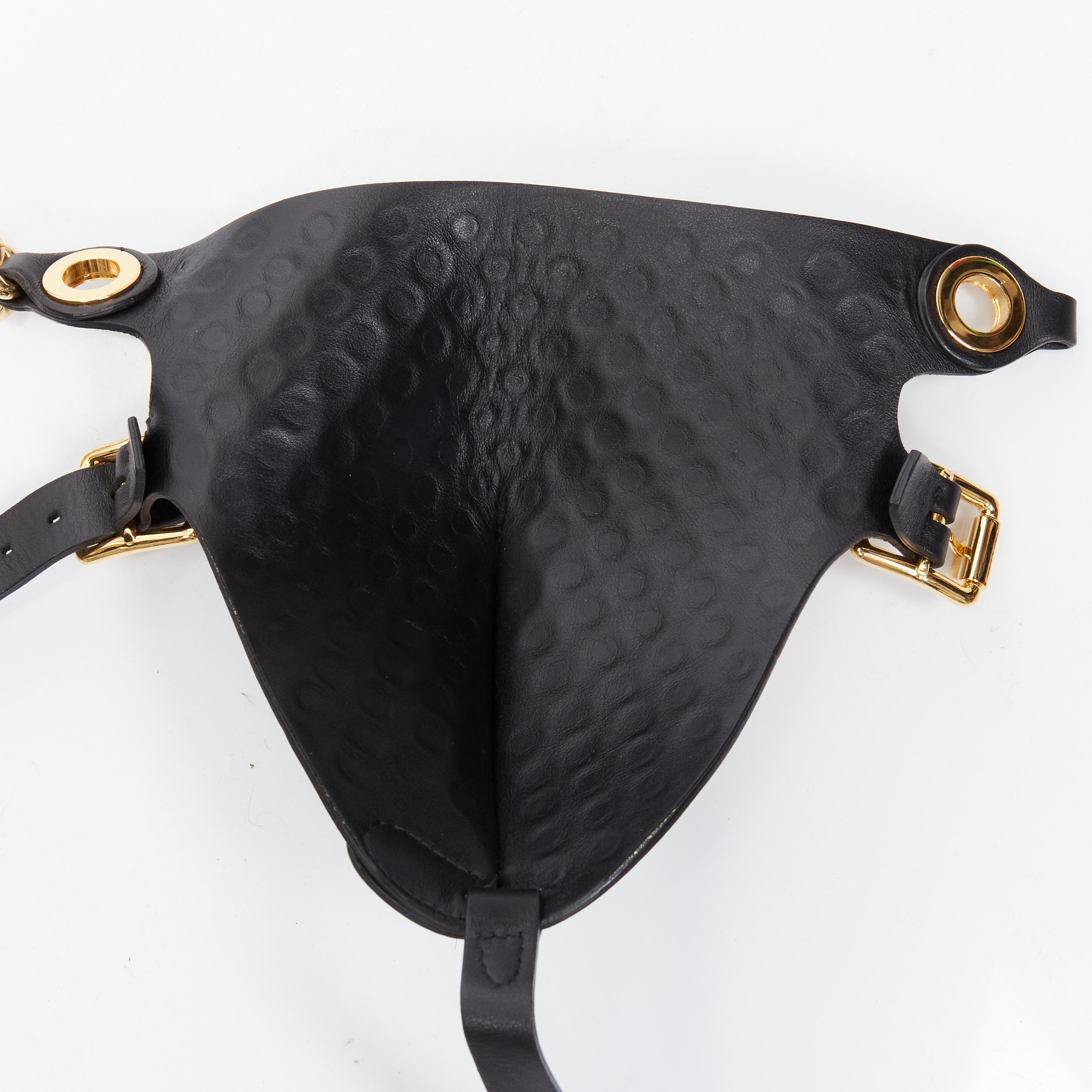 new VERSACE 2014 Runway rare gold studded S&M leather chain jockstrap  Sz.85 3