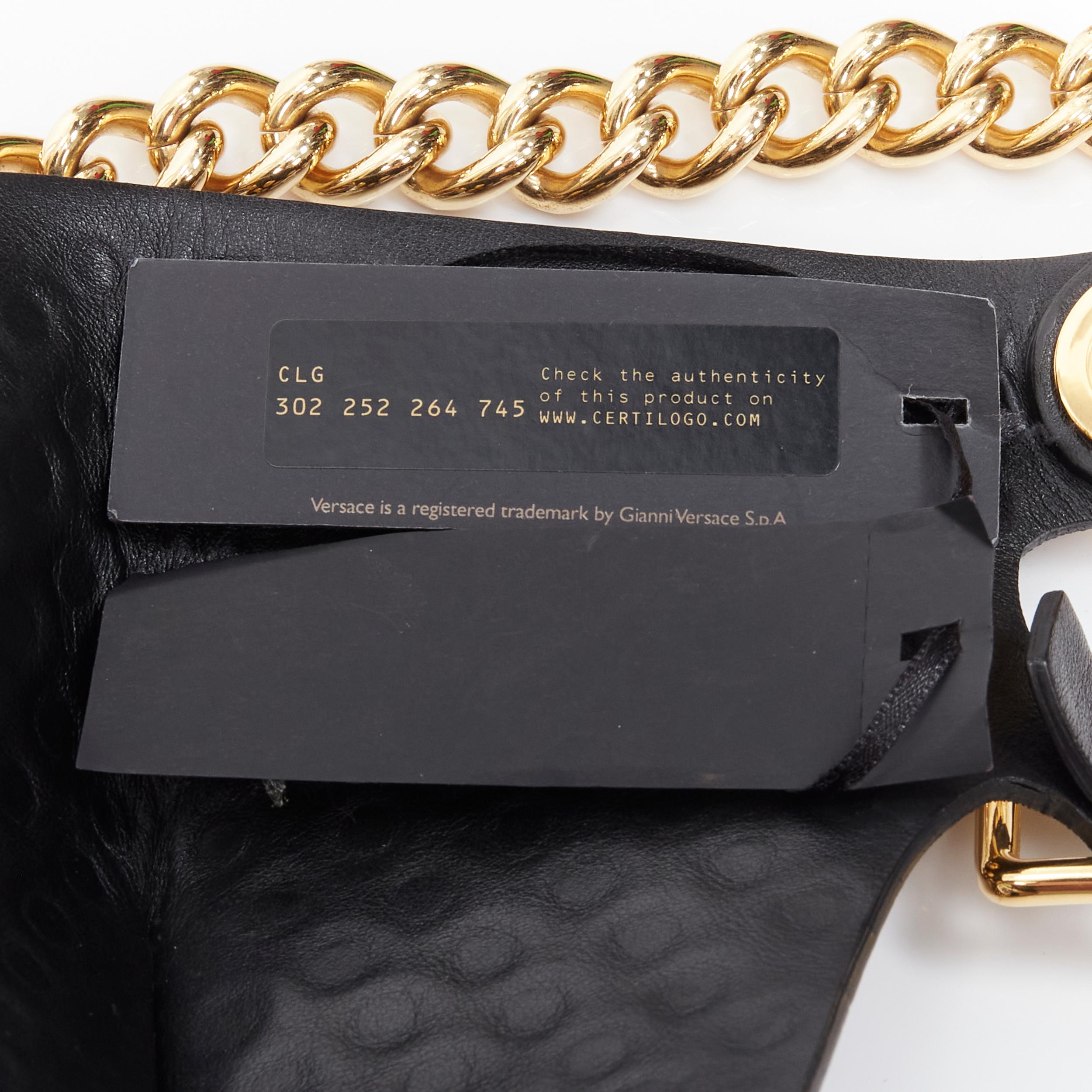 new VERSACE 2014 Runway rare gold studded S&M leather chain jockstrap  Sz.85 4