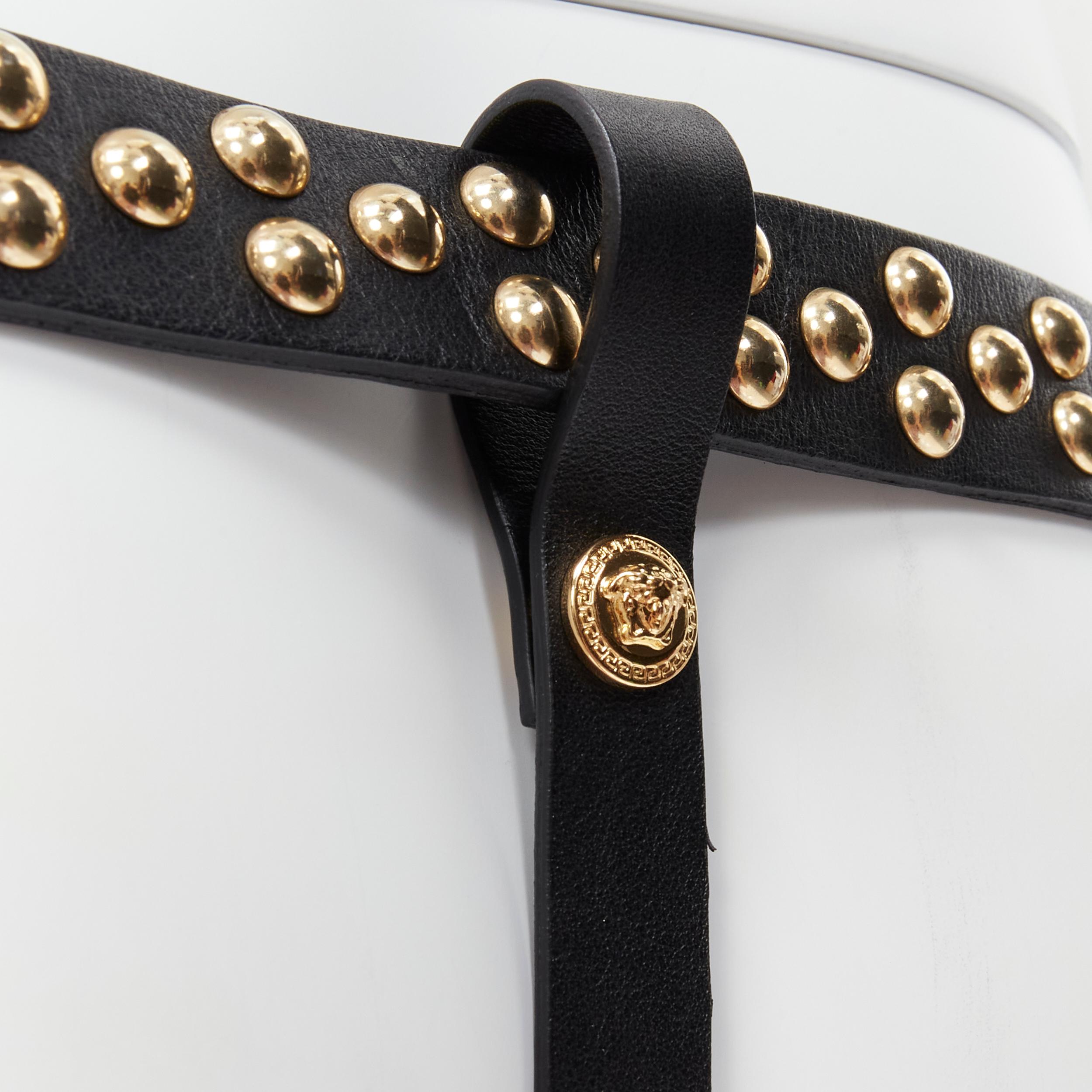 new VERSACE 2014 Runway rare gold studded S&M leather chain jockstrap  Sz.85 1