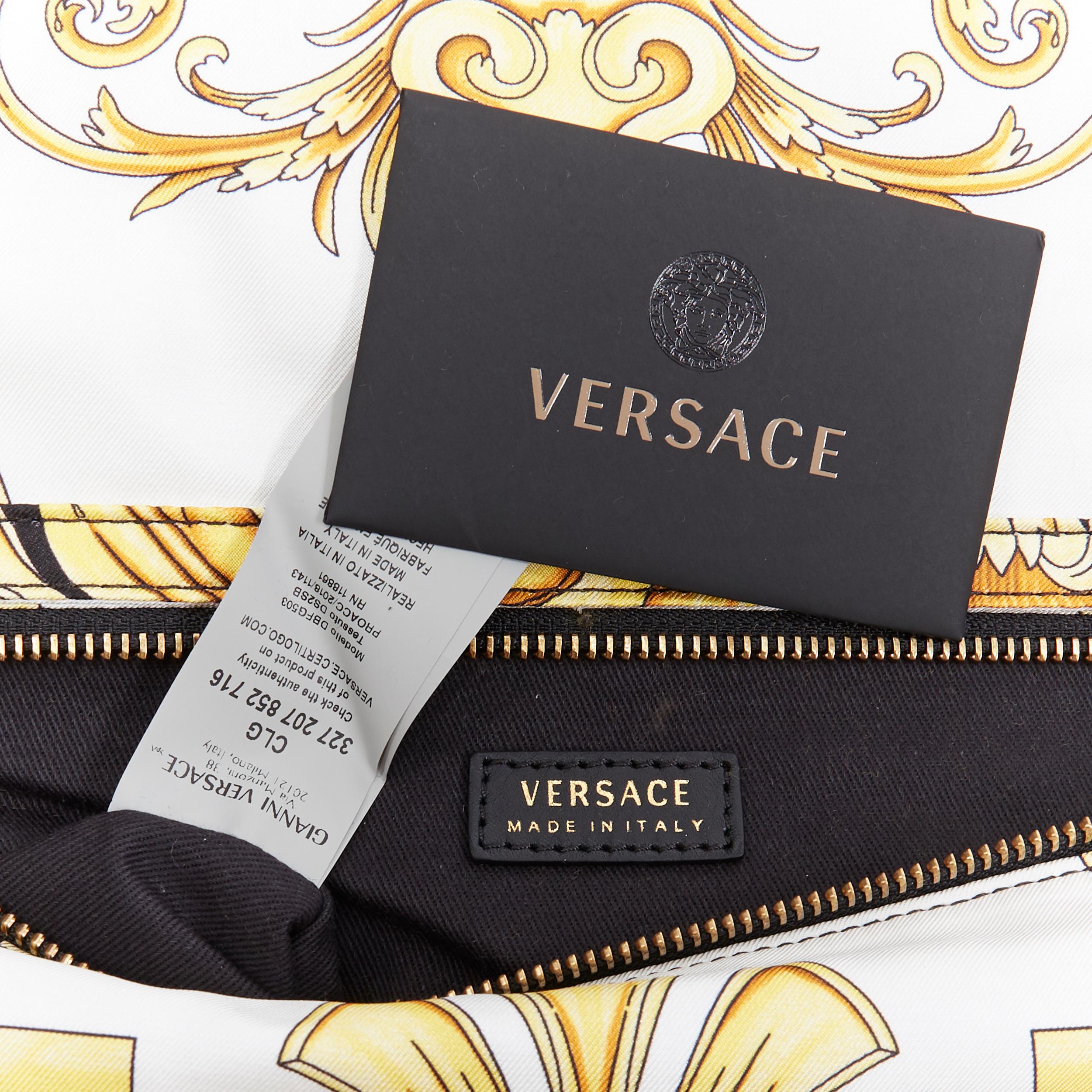 new VERSACE 2018 Pillow Talk gold black baroque print silk tassel shoulder bag 5