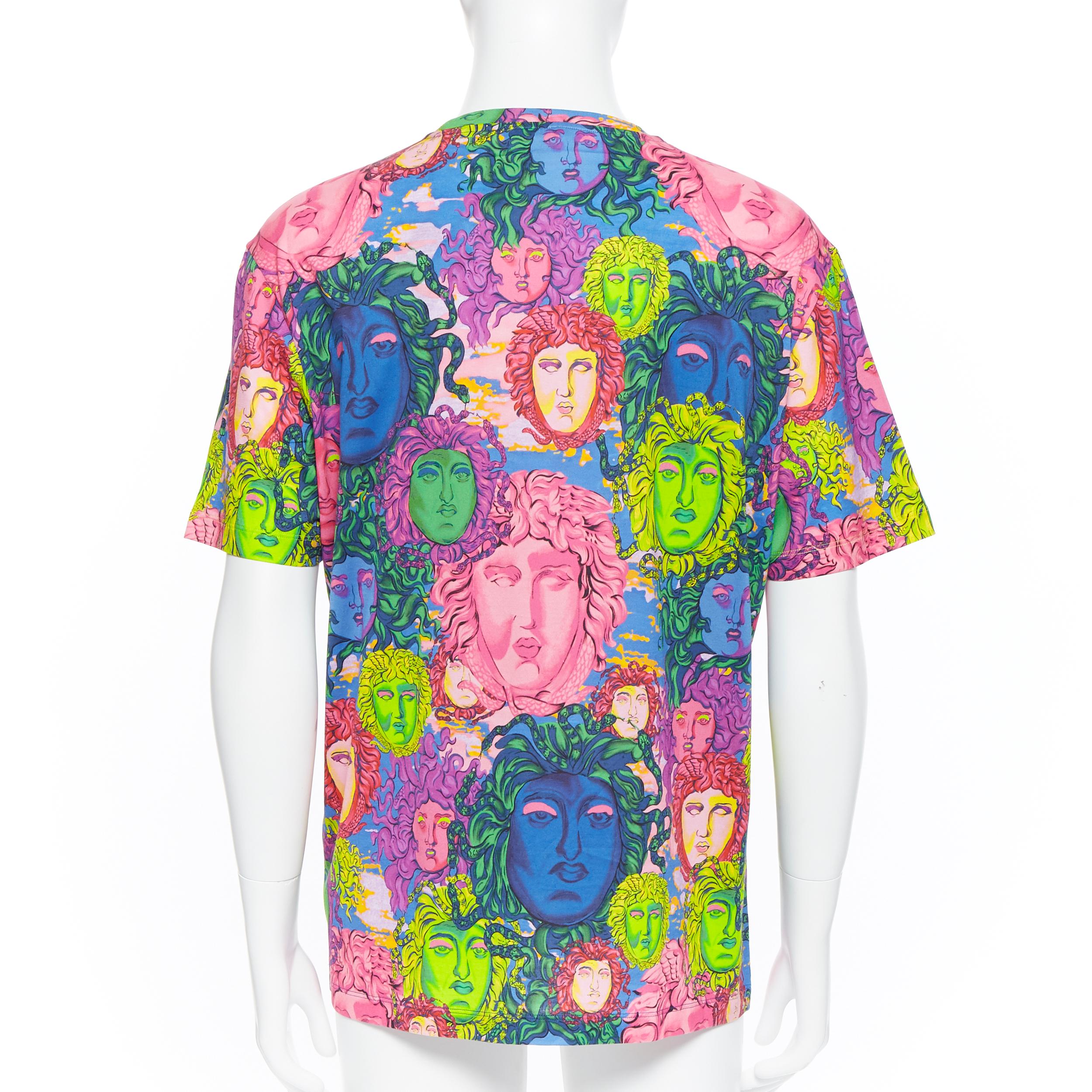 new VERSACE 2018 Pop Foulard multicolour neon Medusa all-over print t-shirt XXXL 2
