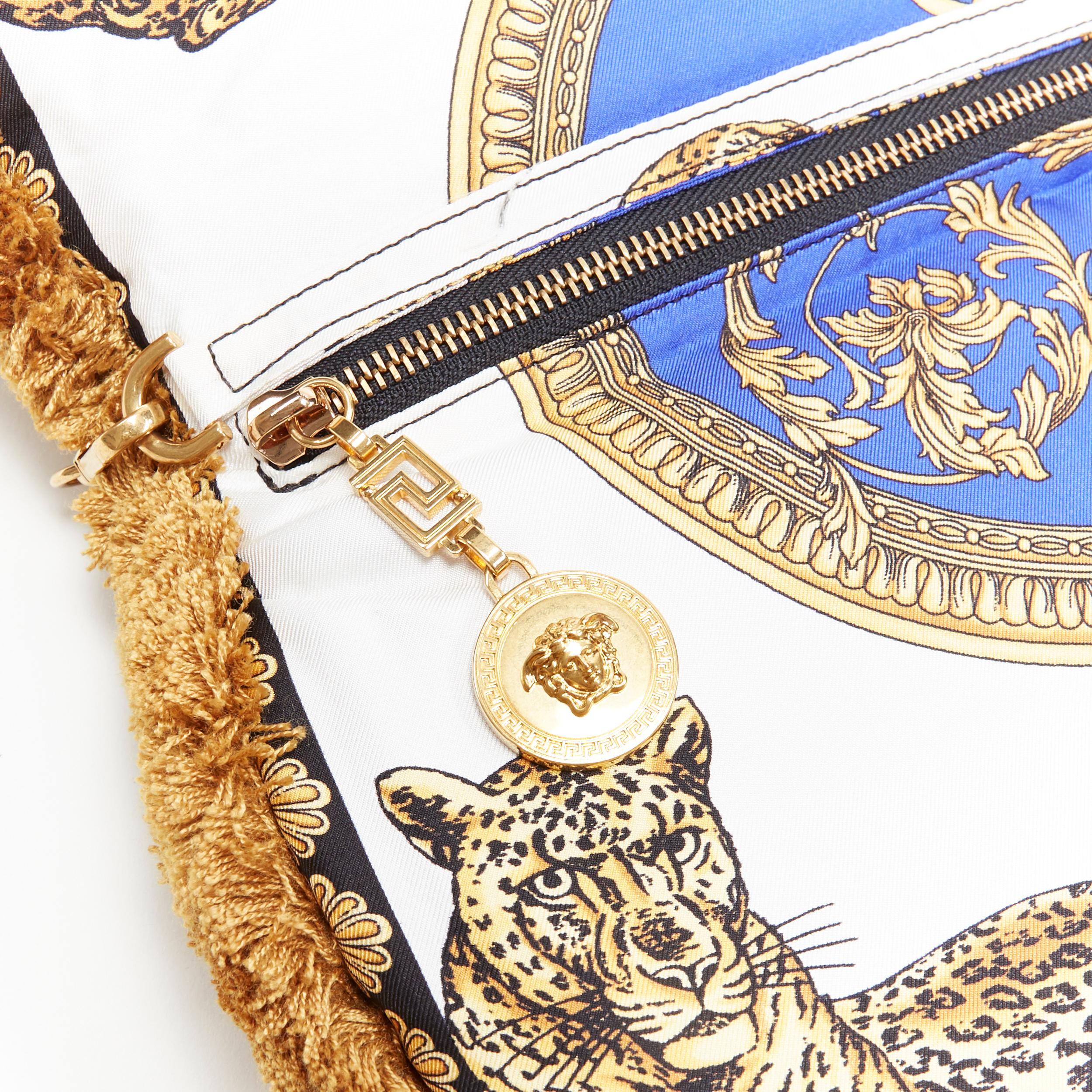 new VERSACE 2018 Runway Pillow Talk baroque leopard silk tassel shoulder bag 3