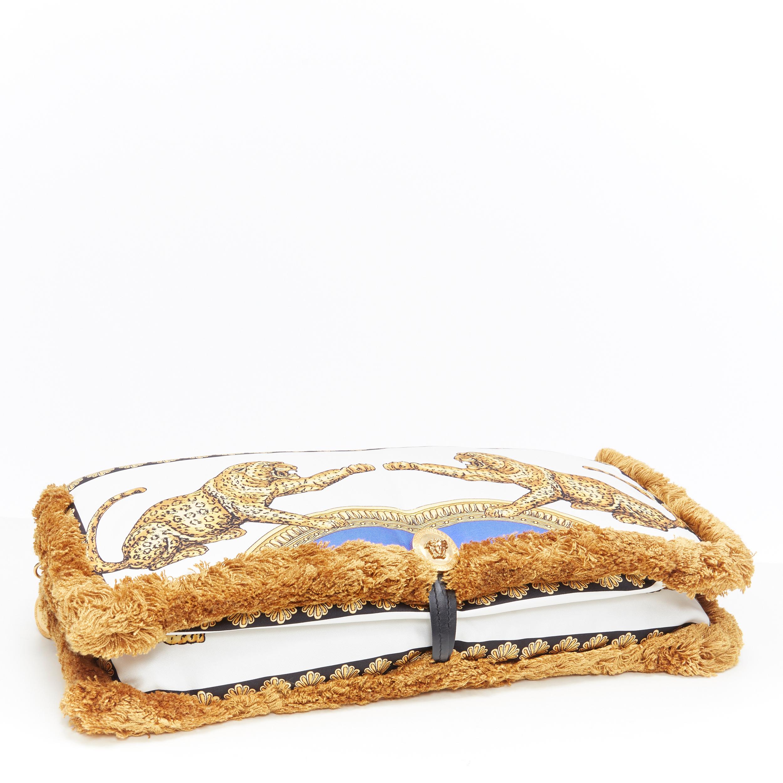new VERSACE 2018 Runway Pillow Talk baroque leopard silk tassel shoulder bag In Excellent Condition In Hong Kong, NT
