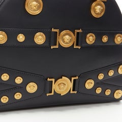 new VERSACE 2018 Tribute 1992 gold Medusa stud bondage bowling shoulder bag