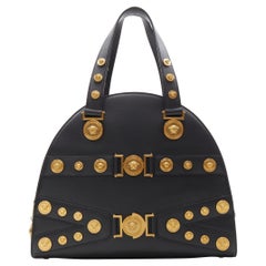 new VERSACE 2018 Tribute 1992 gold Medusa stud bondage bowling shoulder bag