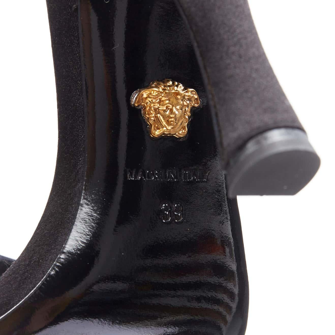 new VERSACE 2018 Tribute Bondage crystal encrusted gold Medusa sandals EU39 6