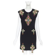 new VERSACE 2018 Tribute Runway Byzantine Cross jewel encrusted dress IT40 S