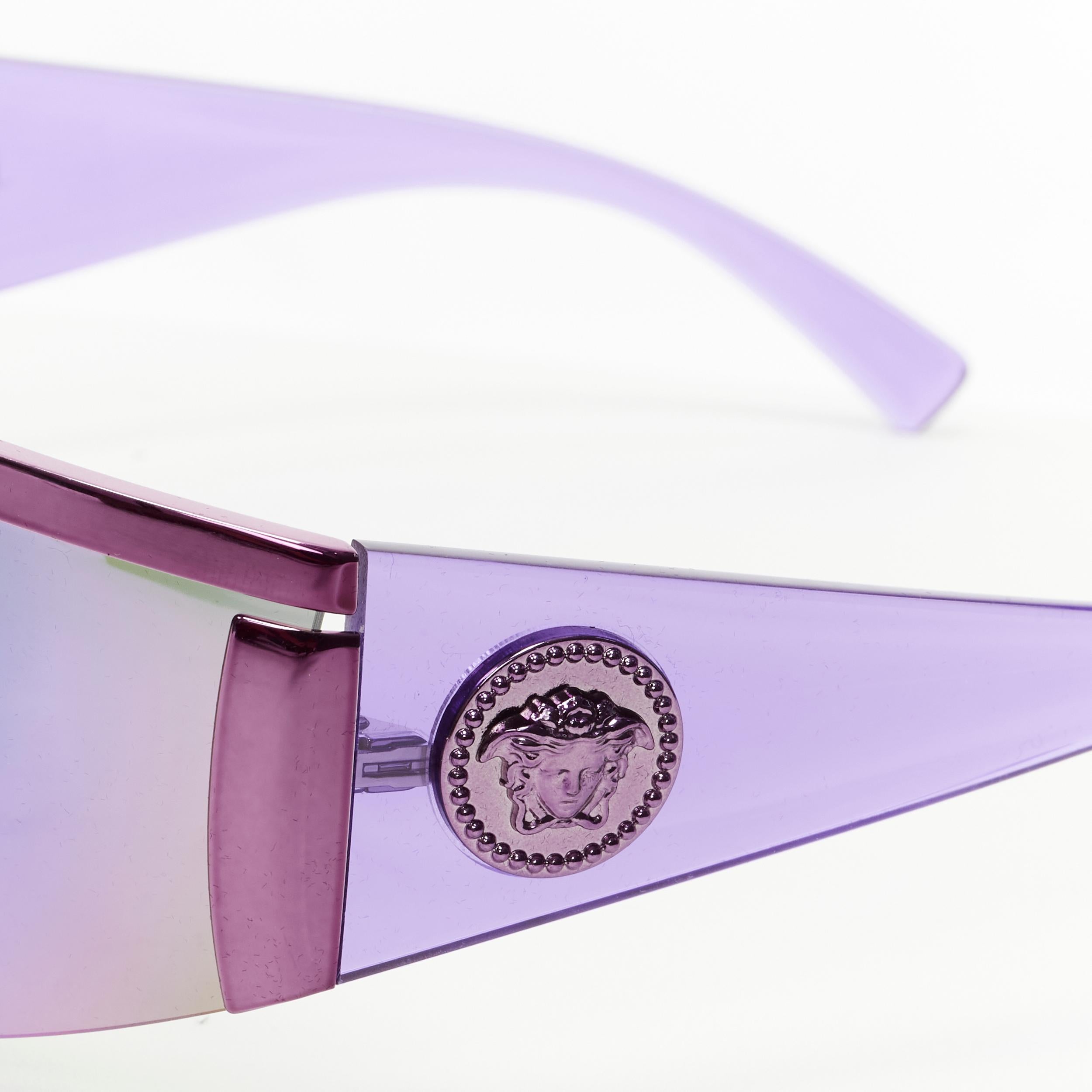 Women's or Men's new VERSACE 2018 Tribute VE2197 Medusa purple blue mirrored shield sunglasses