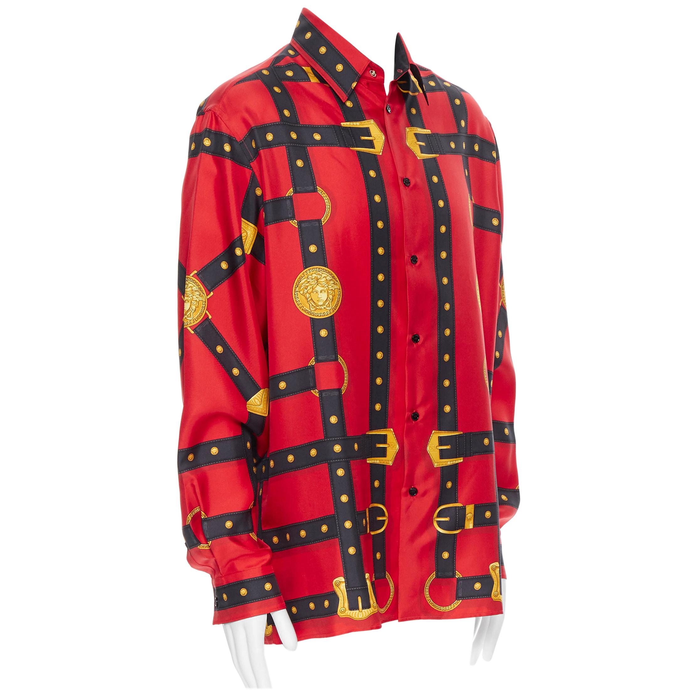 versace silk button up