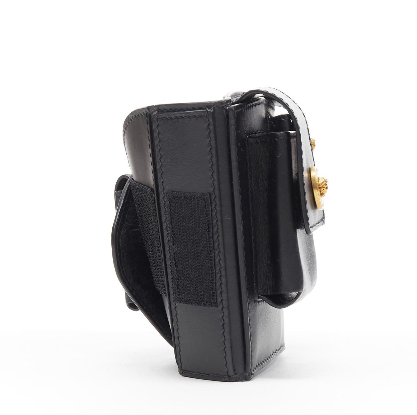 new VERSACE 2019 Runway black gold Medusa multipocket harness arm bag Rare 4