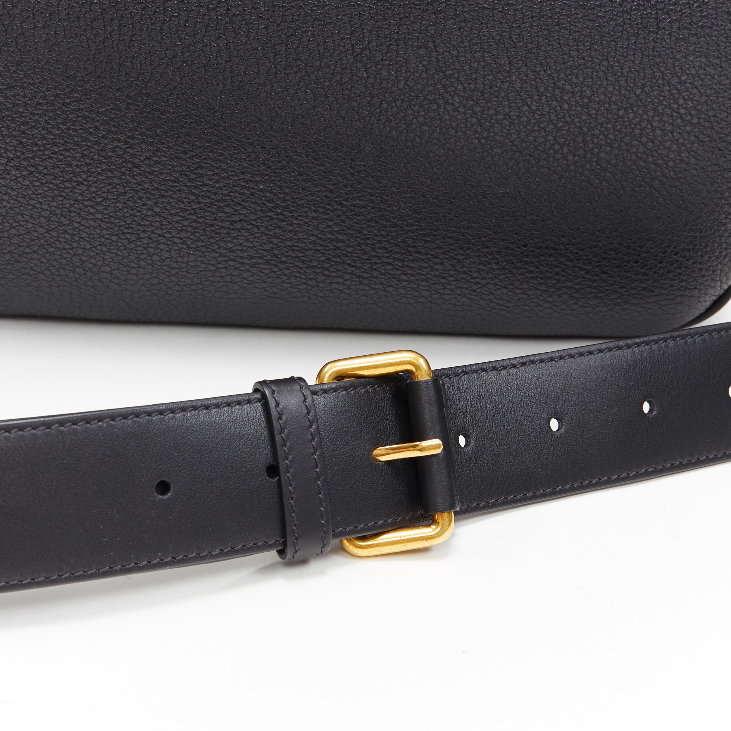new VERSACE 2019 Runway black leather clasp buckle Medusa crossbody belt bag 5