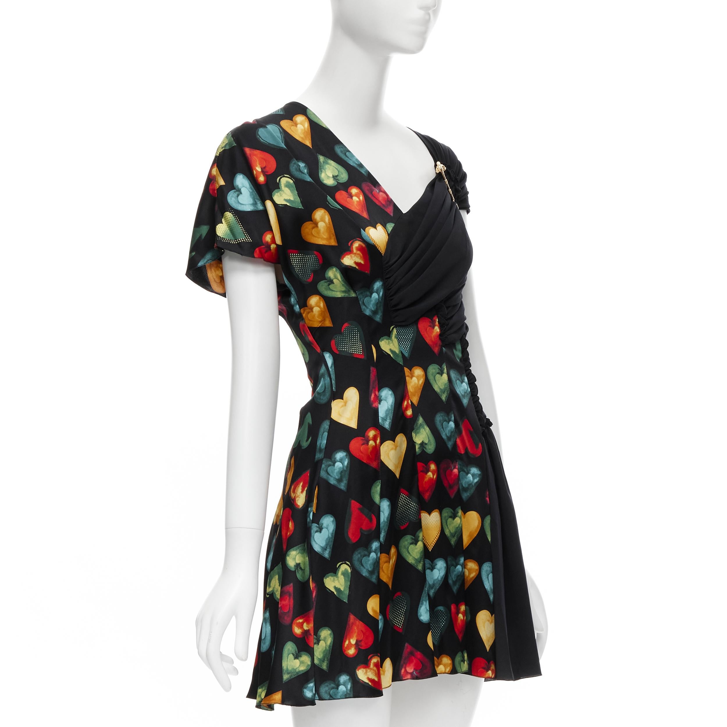 versace silk mini dress hearts