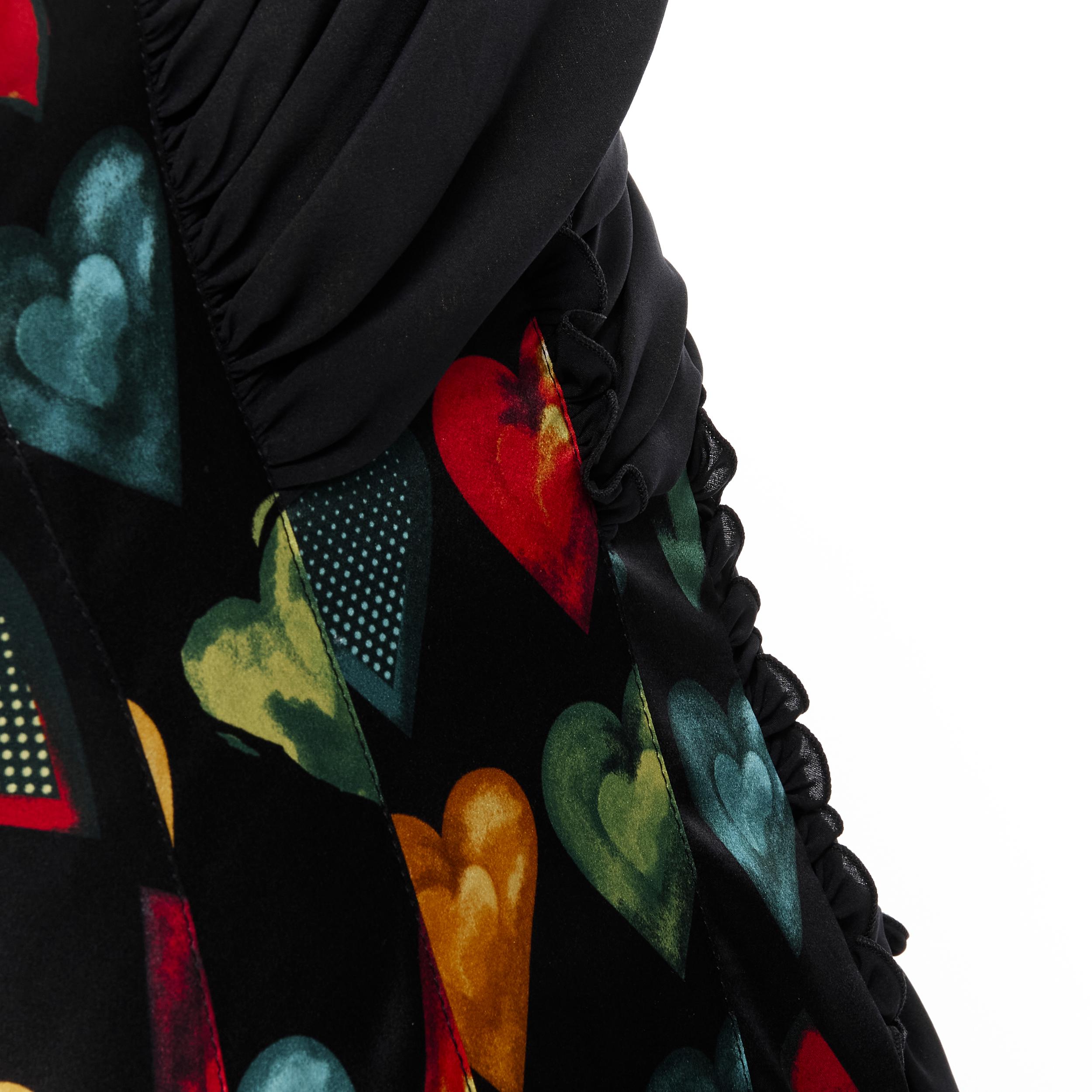 new VERSACE 2019 Runway Jim Dine heart print gold safety pin dress IT40 S 1