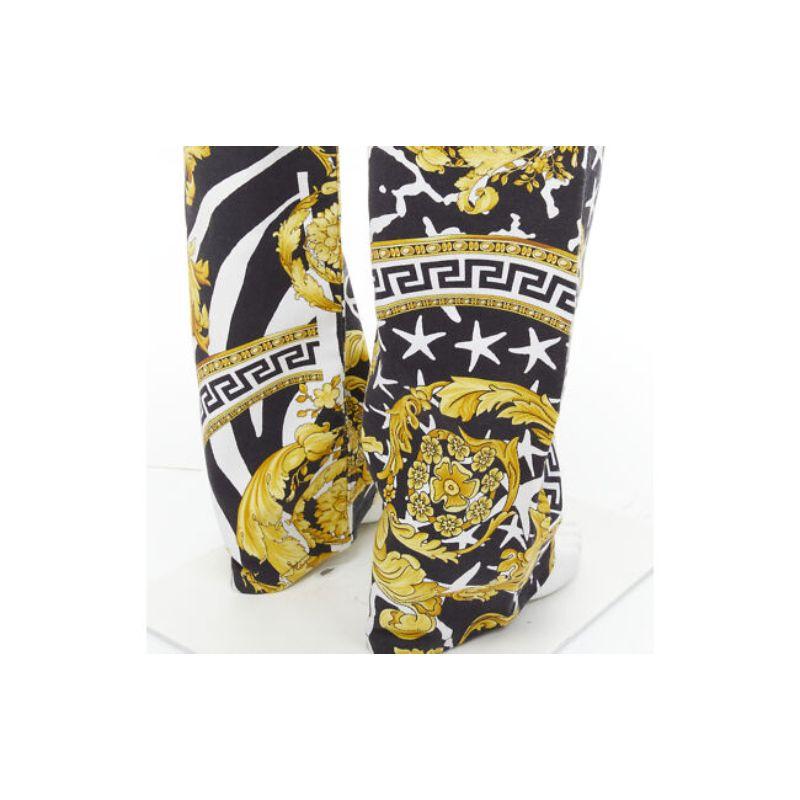 new VERSACE 2019 Runway Savage Barocco gold Medusa stud jeans IT32 For Sale 3