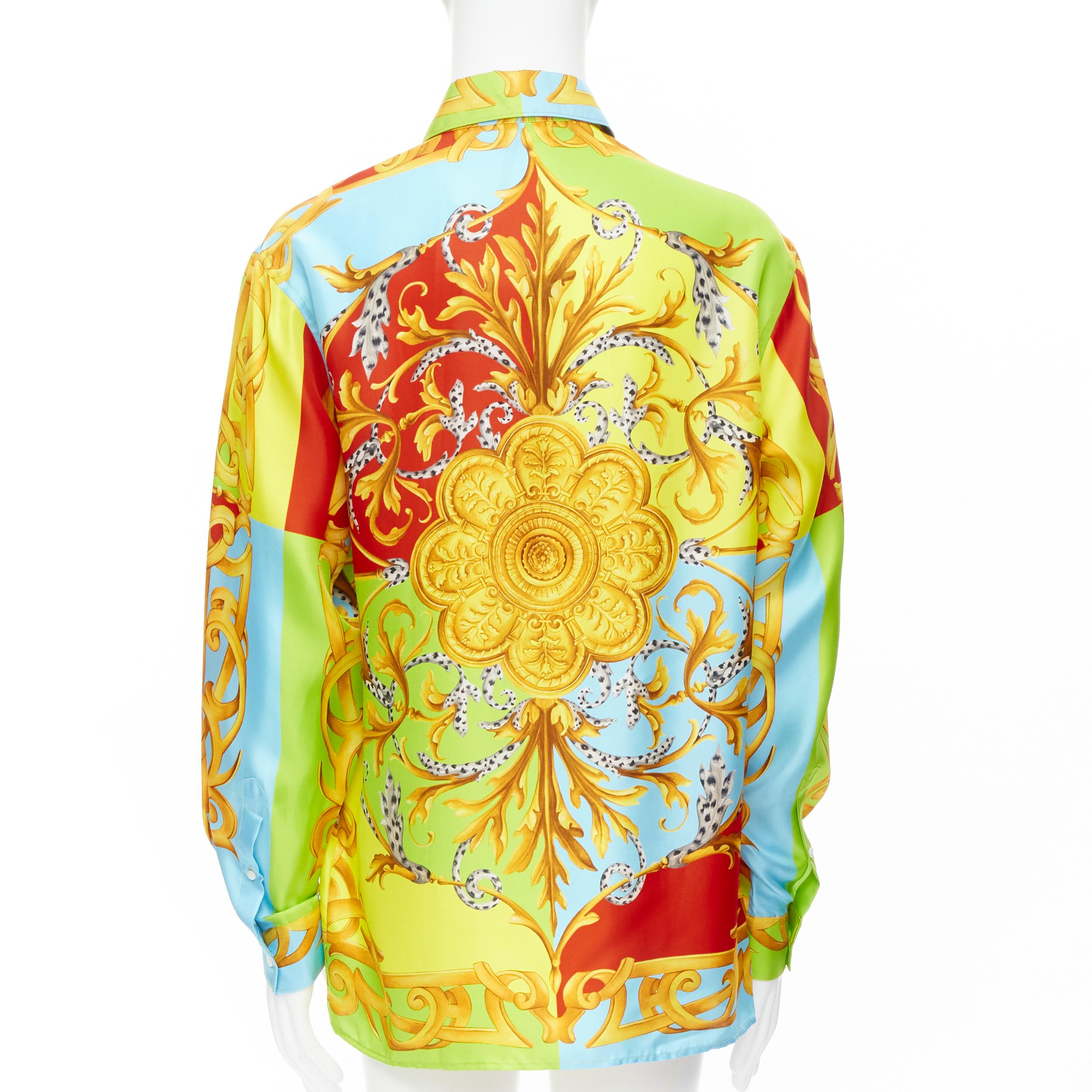 new VERSACE 2020 Barocco Acanthus Pop Print Limited silk shirt EU38 XS For Sale 1