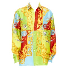 new VERSACE 2020 Barocco Acanthus Pop Print Limited silk shirt EU39 M