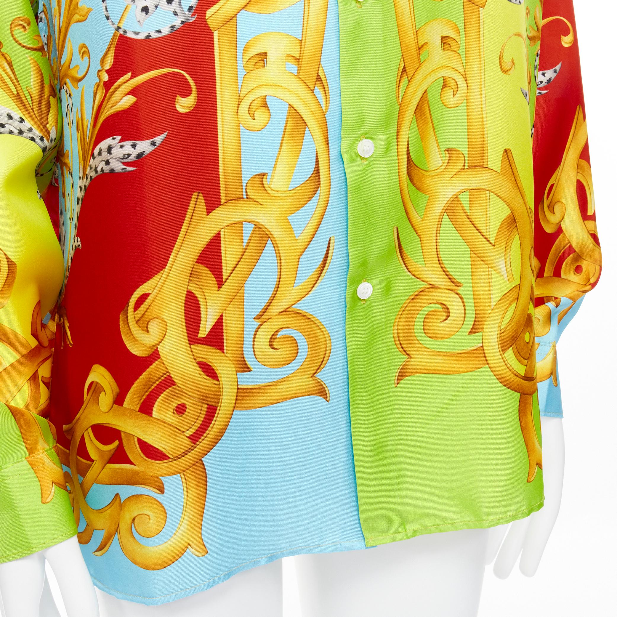 new VERSACE 2020 Barocco Acanthus Pop Print Limited silk shirt EU39 S 1