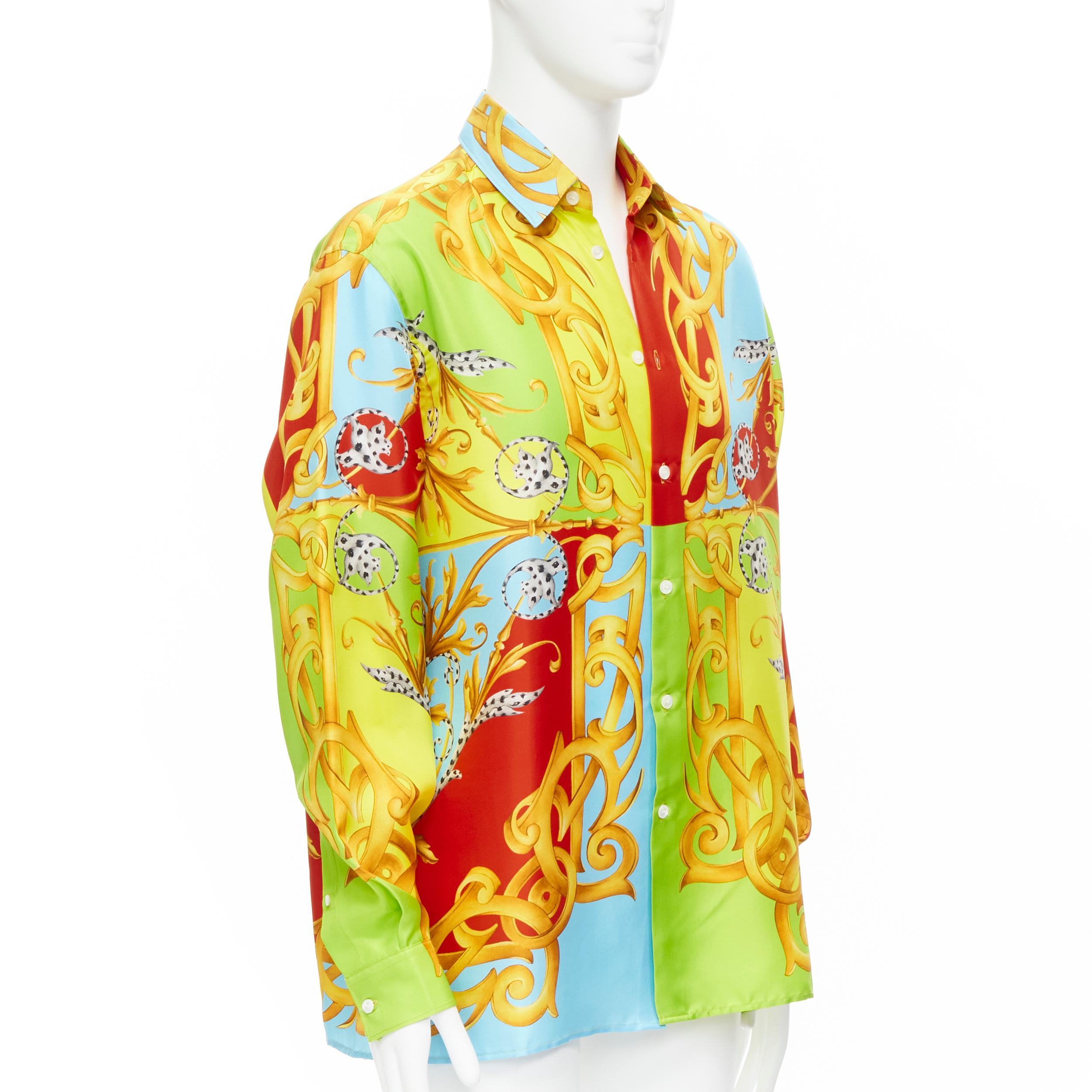 new VERSACE 2020 Barocco Acanthus Pop Print Limited silk shirt EU40 M In Good Condition In Hong Kong, NT