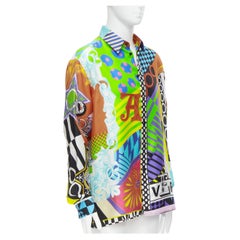 new VERSACE 2020 Barocco Acanthus Pop Print Limited silk shirt EU40 M