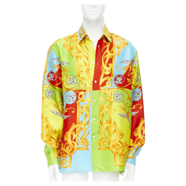 Versace White Acanthus Varsity Graphic Print Shirt